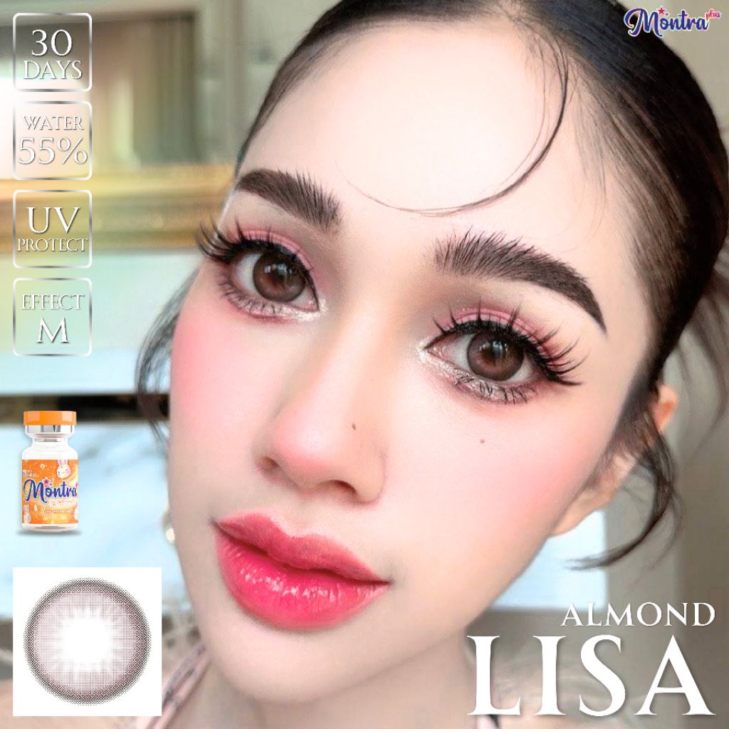 ⚡Montralens⚡Lisa Almond Brown💥มนตราเลนส์💥คอนแทคเลนส์สายตา💥คอนแทคเลนส์กรองแสง💥แถมฟรีตลับทุกคู่