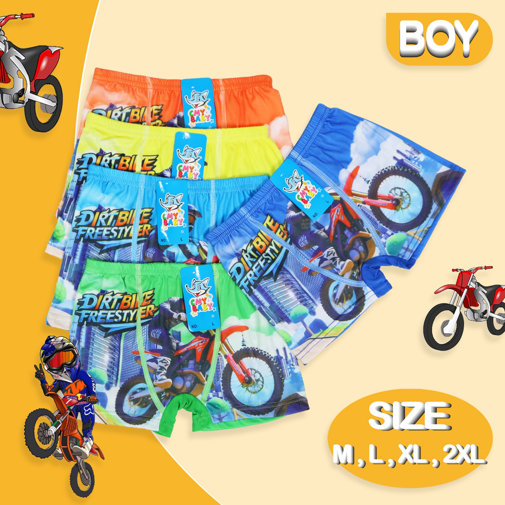 **ยกแพ็ค10ชิ้น** กางเกงในเด็กผู้ชาย M-2XL กางเกงในบ๊อกเซอร์เด็กชาย ลายการ์ตูนแฟนซี เนื้อผ้านิ่ม คุณภาพดี boy001#