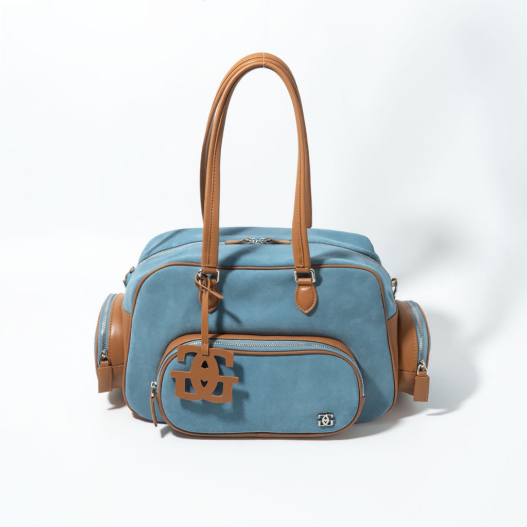 [ LoveGood ] Bonnie กระเป๋าหนังกลับแท้ และตัดขอบด้วยหนังวัวแท้ ทรงบอสตัน ไซส์ 12.5" หูจับแบบยาว