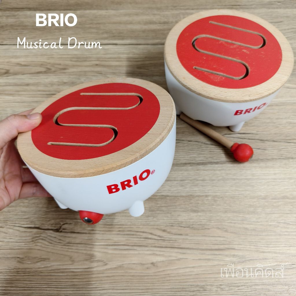 ✏️ของเล่นมือสอง🔴กลองไม้ แบรนด์ BRIO Hape  BRIO Musical Drum /Hape Baby Drump