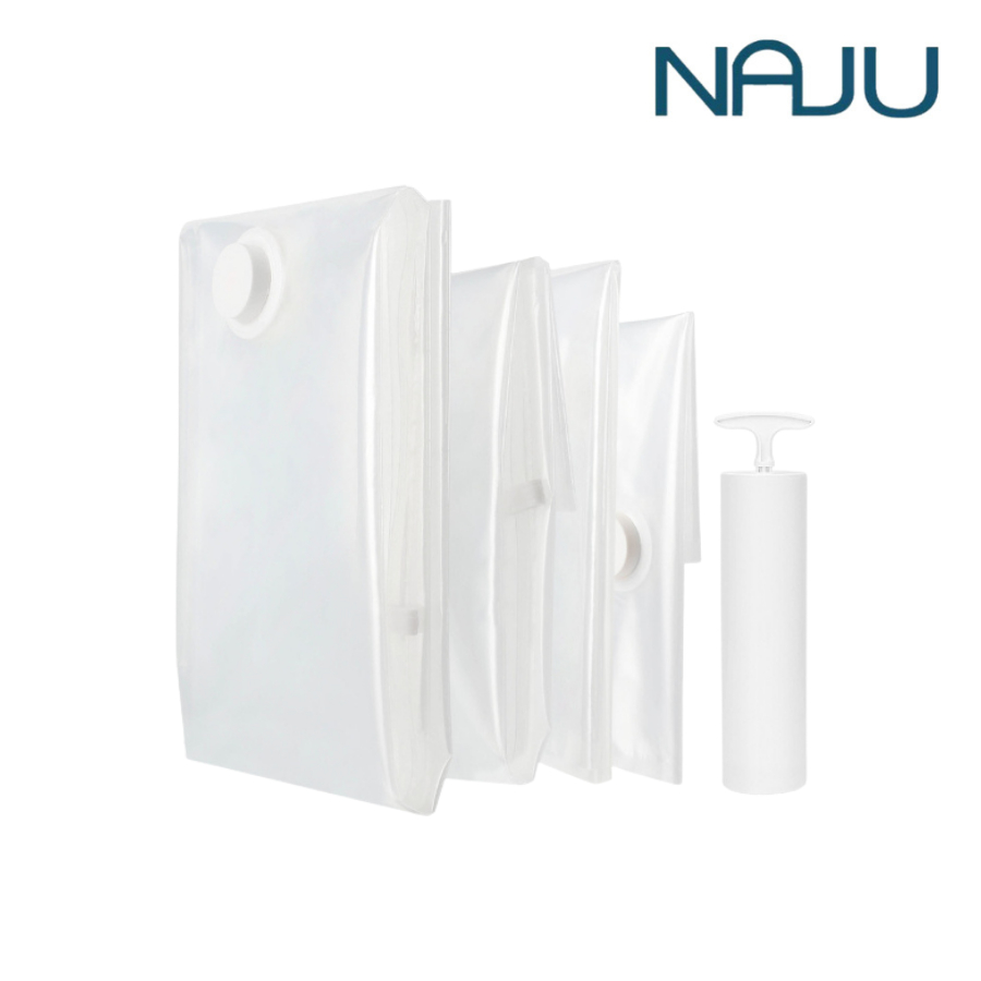 Naju ถุงสูญญากาศ  Vacuum Bag รุ่นโปร่งใส การปิดผนึกที่ดี อุปกรณ์จัดเก็บเสื้อผ้า ป้องกันแบคทีเรีย