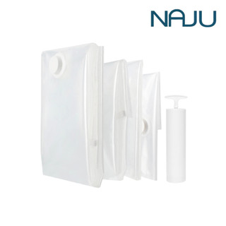 Naju ถุงสูญญากาศ  Vacuum Bag รุ่นโปร่งใส การปิดผนึกที่ดี อุปกรณ์จัดเก็บเสื้อผ้า ป้องกันแบคทีเรีย