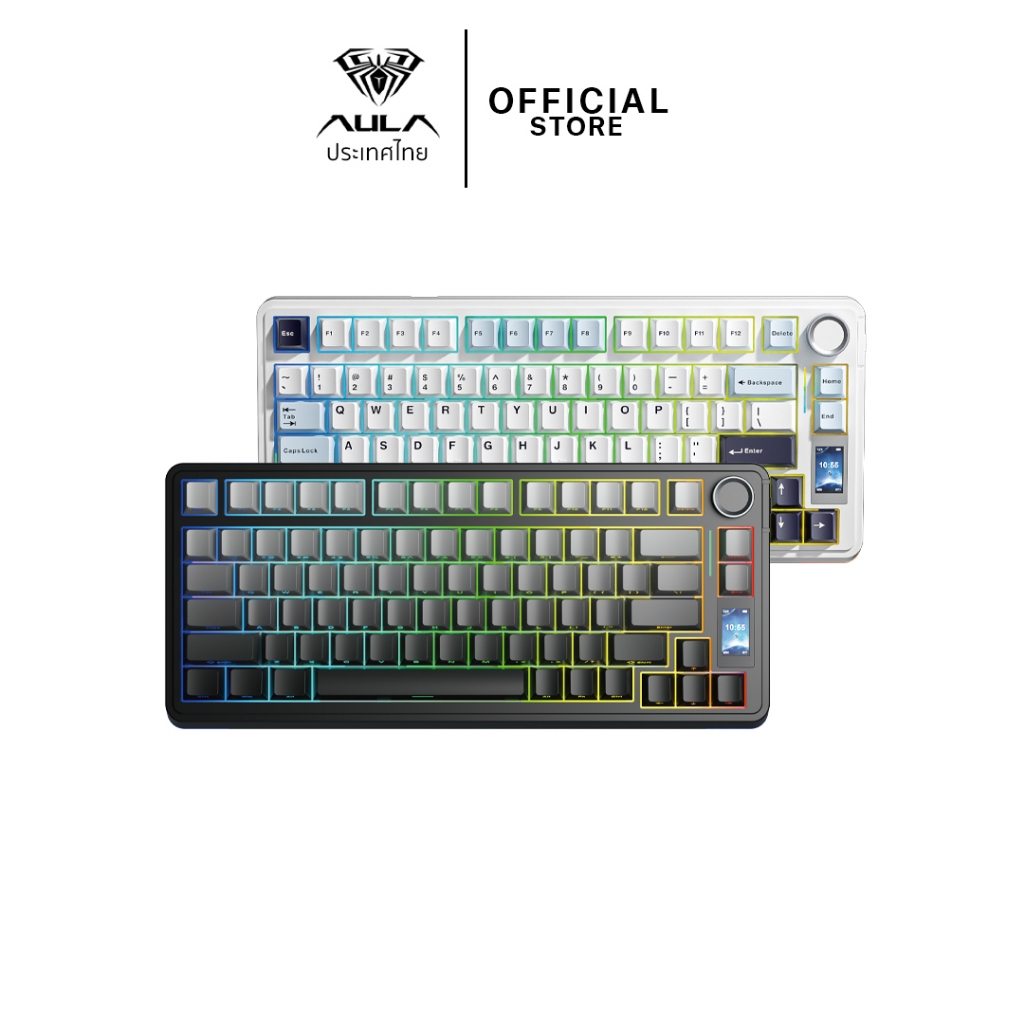 คีย์บอร์ดไร้สาย - AULA S75Pro - Display Gasket Mechanical Keyboard คีย์ไทย รับประกัน 2 ปี