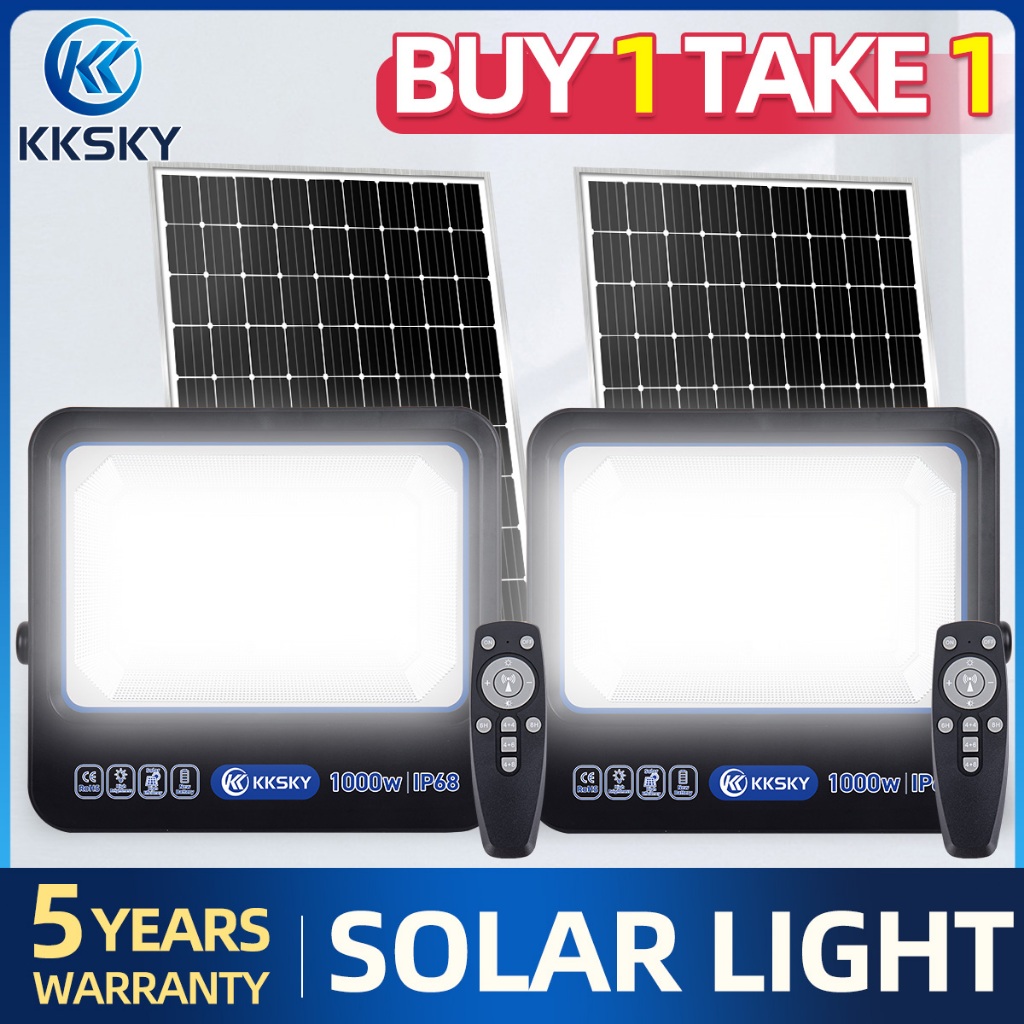 KKSKY ไฟสปอตไลท์ โซล่าเซลล์ 50000W 20000W แสงขาว กันน้ำIP67ลูกปัดขนาดใหญ่ ระบบสว่างค้าง ไฟพลังงานแสง