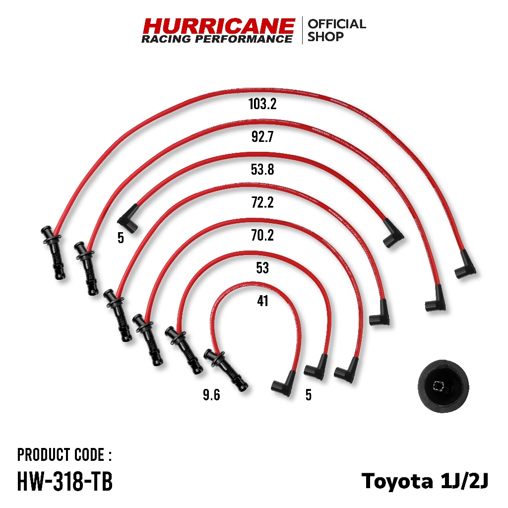 สายหัวเทียน TOYOTA เครื่อง 1J / 2J (6 สูบ)  1J / 2J 6C 24V  HW-318