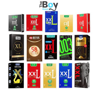 รวมแบรนด์ ถุงยางไซส์ใหญ่ XXL ขนาด 72, 68, 65, 60, 58, 56, 55, 53 มม. ผิวเรียบ บาง 0.01(ร้าน The Boy)