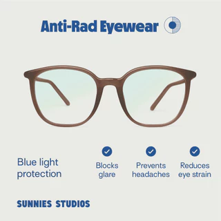 Sunnies Studios Anti-Rad Eyewear Gatsby (แว่นตากรองแสงสีฟ้า ไม่มีค่าสายตา สำหรับยูนิเซ็กส์)