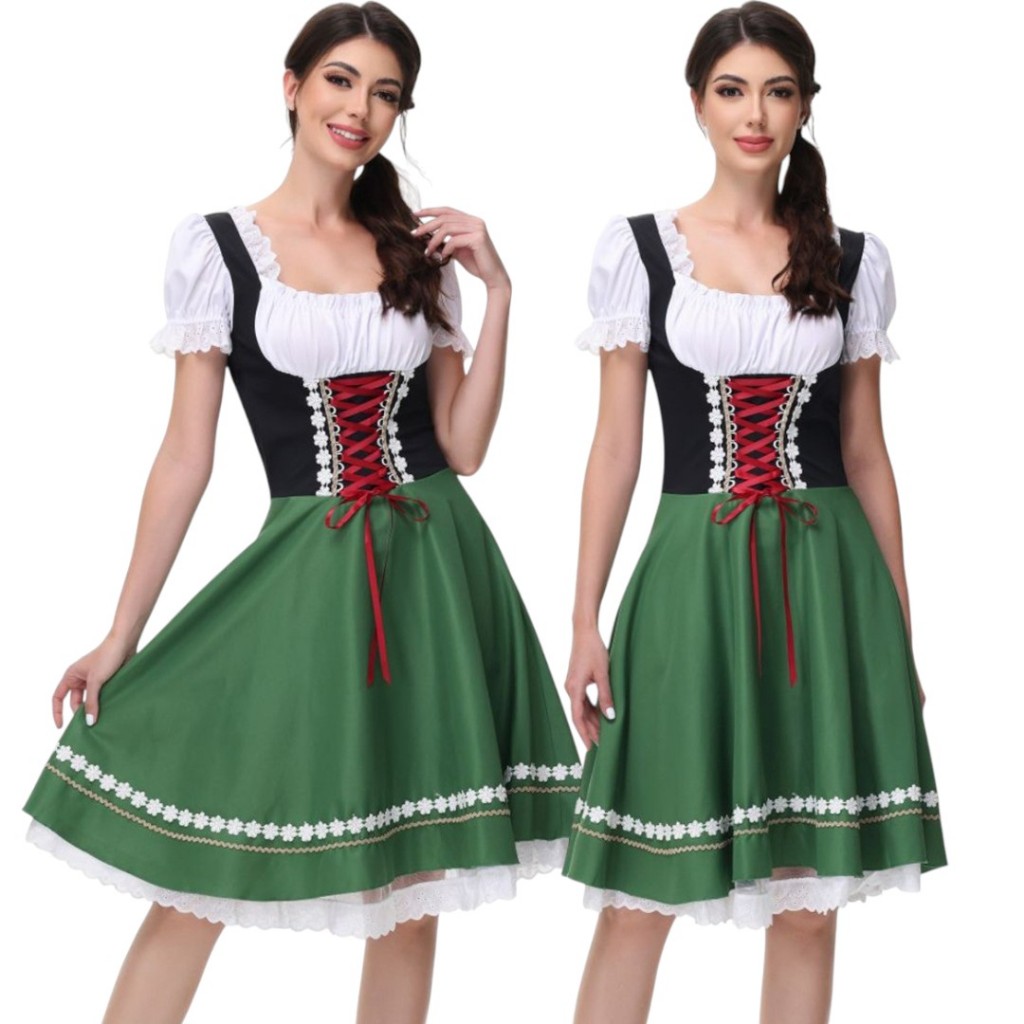 NEW8799 ชุดบาวาเรียน สาวเชียร์เบียร์ เทศกาลเบียร์ อ็อกโทเบอร์เฟสต์ Women German Oktoberfest Costumes 🚚ด่วนมีส่งGrab