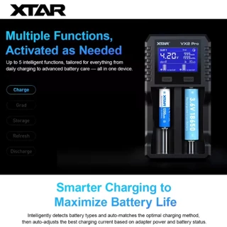 รางชาร์จพกพา XTAR VX2 PRO Smart Charger&Tester