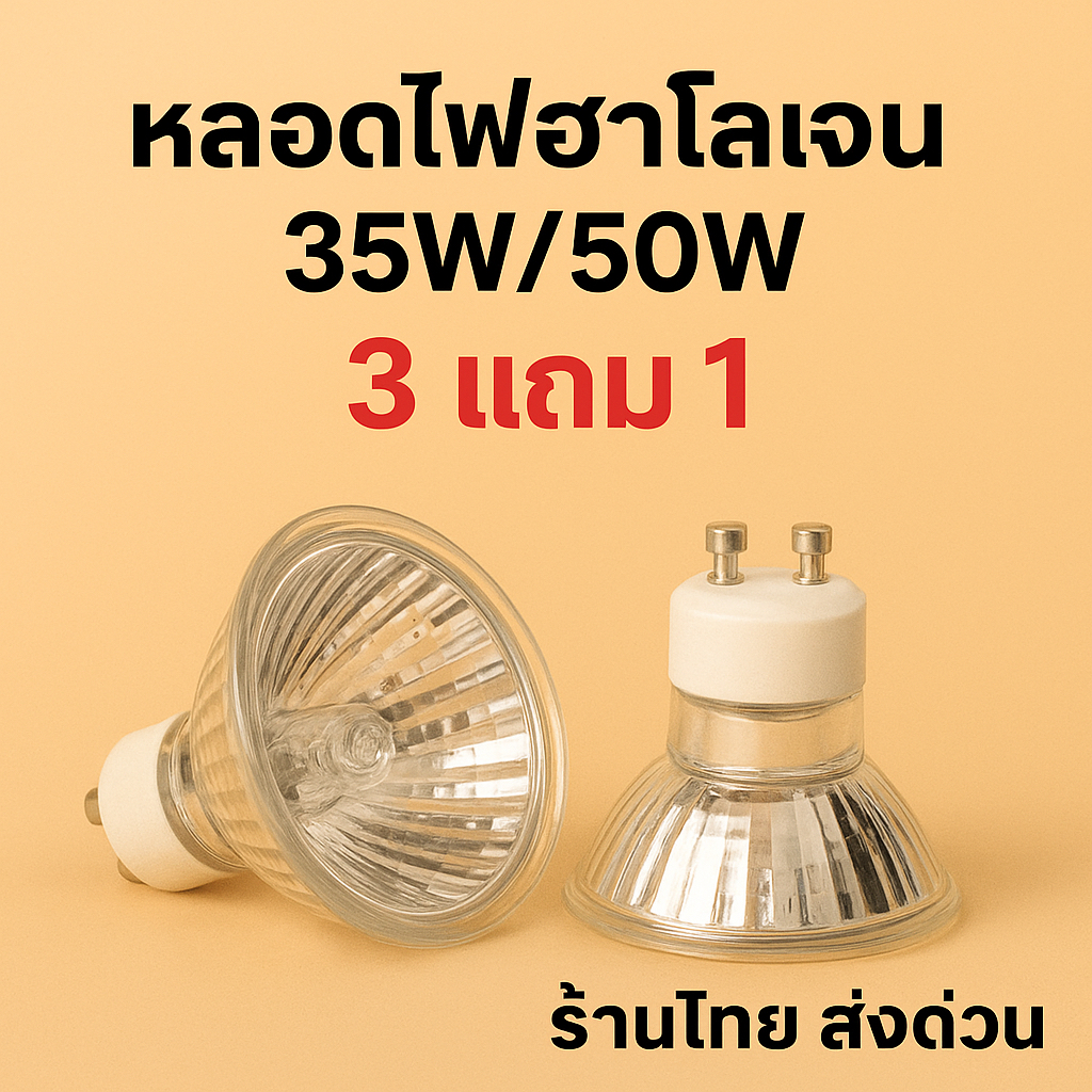 ซื้อ3แถม1✅ ส่งด่วน หลอดไฟอุ่นเทียนฮาโลเจน ขั้วGu10 35W 50W โคมไฟละลายเทียน Candle Warmer ของแท้