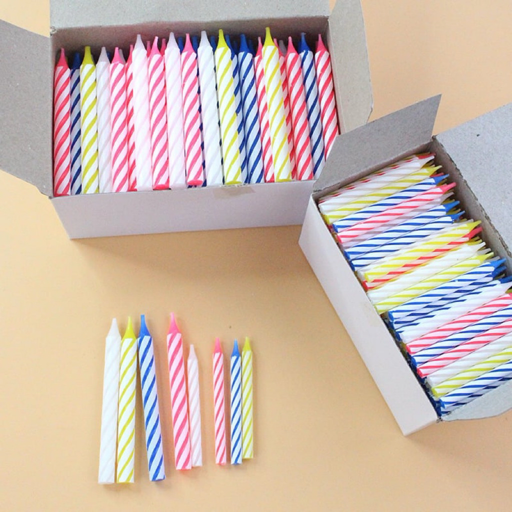 bluebellstuff เทียนตกแต่งกระทง แท่งเล็ก เทียนสำหรับเชิงเทียนแต่งเค้ก