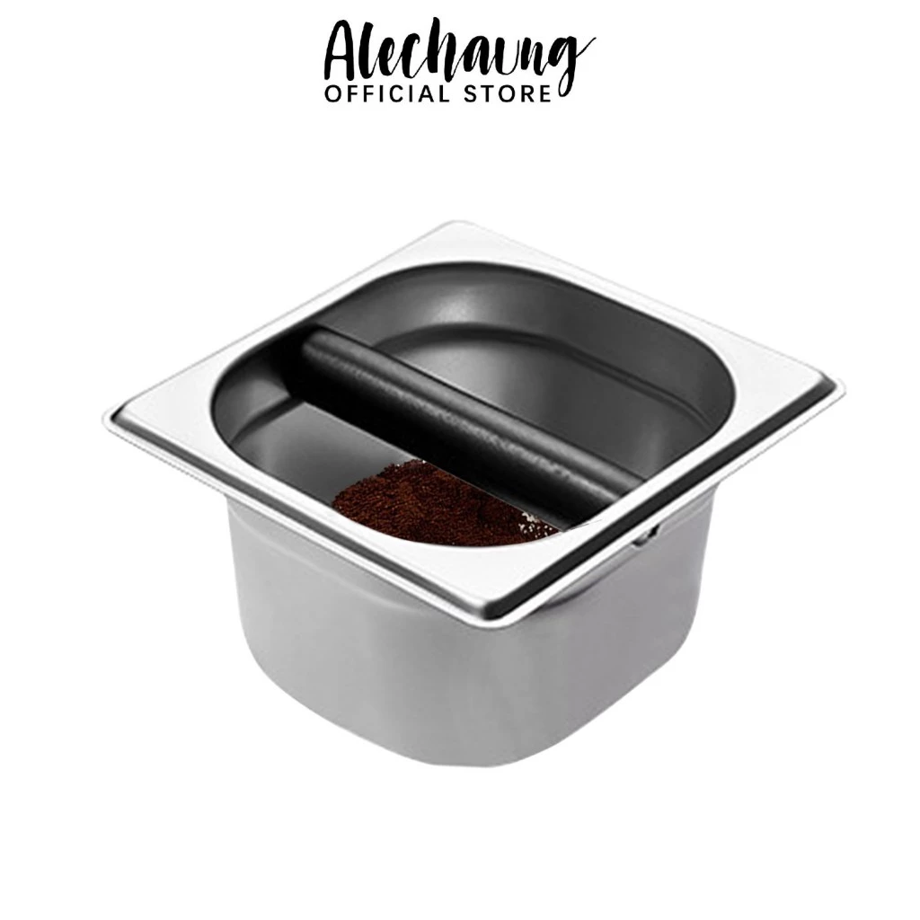 Alechaung ที่เคาะกากกาแฟ ถังเคาะกากกาแฟ Knock Box ขนาด 2L อุปกรณ์สำหรับกาแฟ สแตนเลส