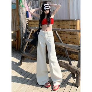 (1722)NEWSIZE/S-12XLกางเกงยีนส์ขายาวเอวสูงทรงกระบอกคลาสสิกดีไซน์เก๋ๆแต่งด้วยกระเป๋าหน้าสองข้างใส่ได้ทั้งหญิงและชาย