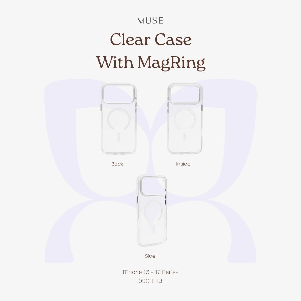 (17 Series) MUSE -  Clear Case With MagRing