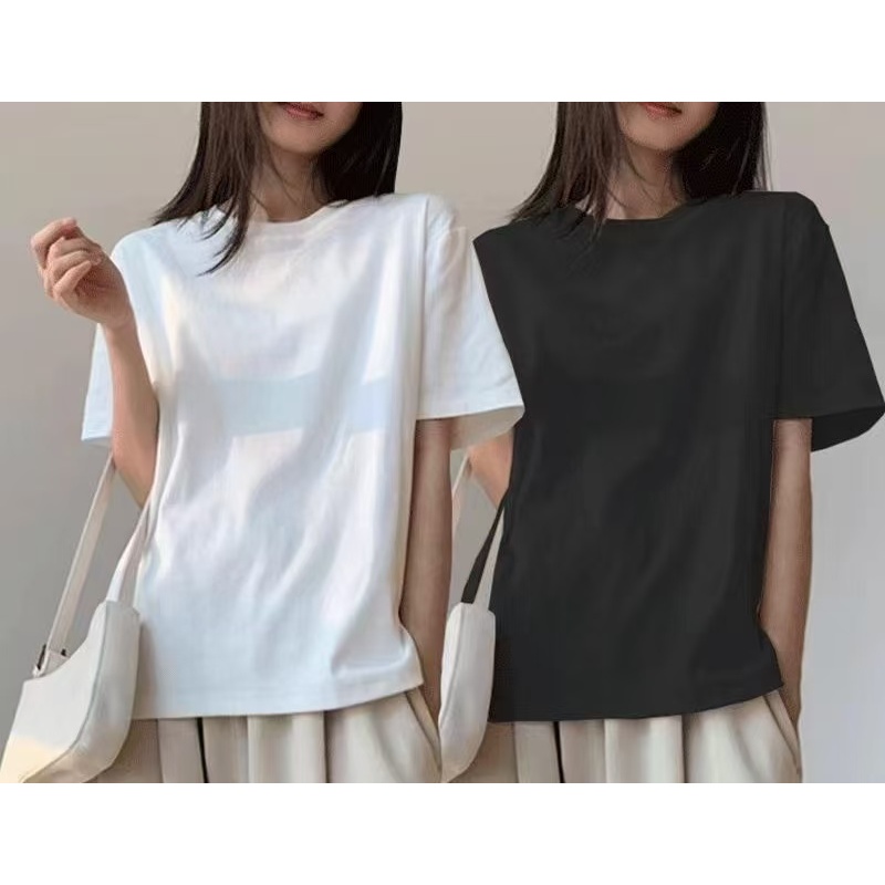 เสื้อยืดคอกลมแขนสั้น สีพื้น เสื้อยืดสีพื้นยอดนิยม ไม่ยืด ไม่หด ระบายอากาศได้ดี สวมใส่สบาย เหมาะสำหรับผู้ชายและผู้หญิง