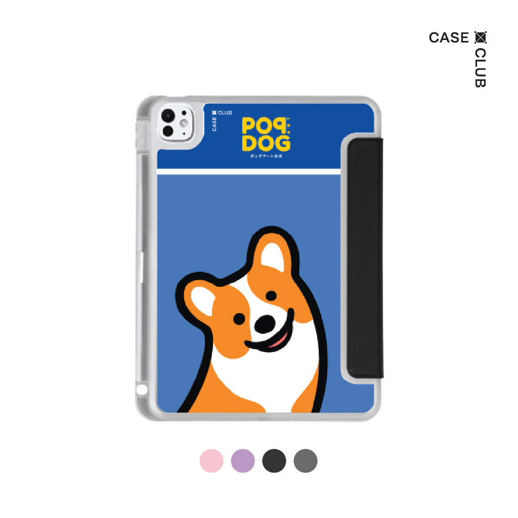 CaseClub เคสไอแพด หลังใส ฝาปิดสี ลาย Join The Club Corgi สำหรับ iPad Pro/iPad Air/iPad Mini/iPad Gen