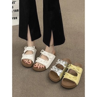 พร้อมส่งจากไทย【1209】รองเท้าแตะสายคาดทวินมินิโบว์หวานซ่อนเปรี…