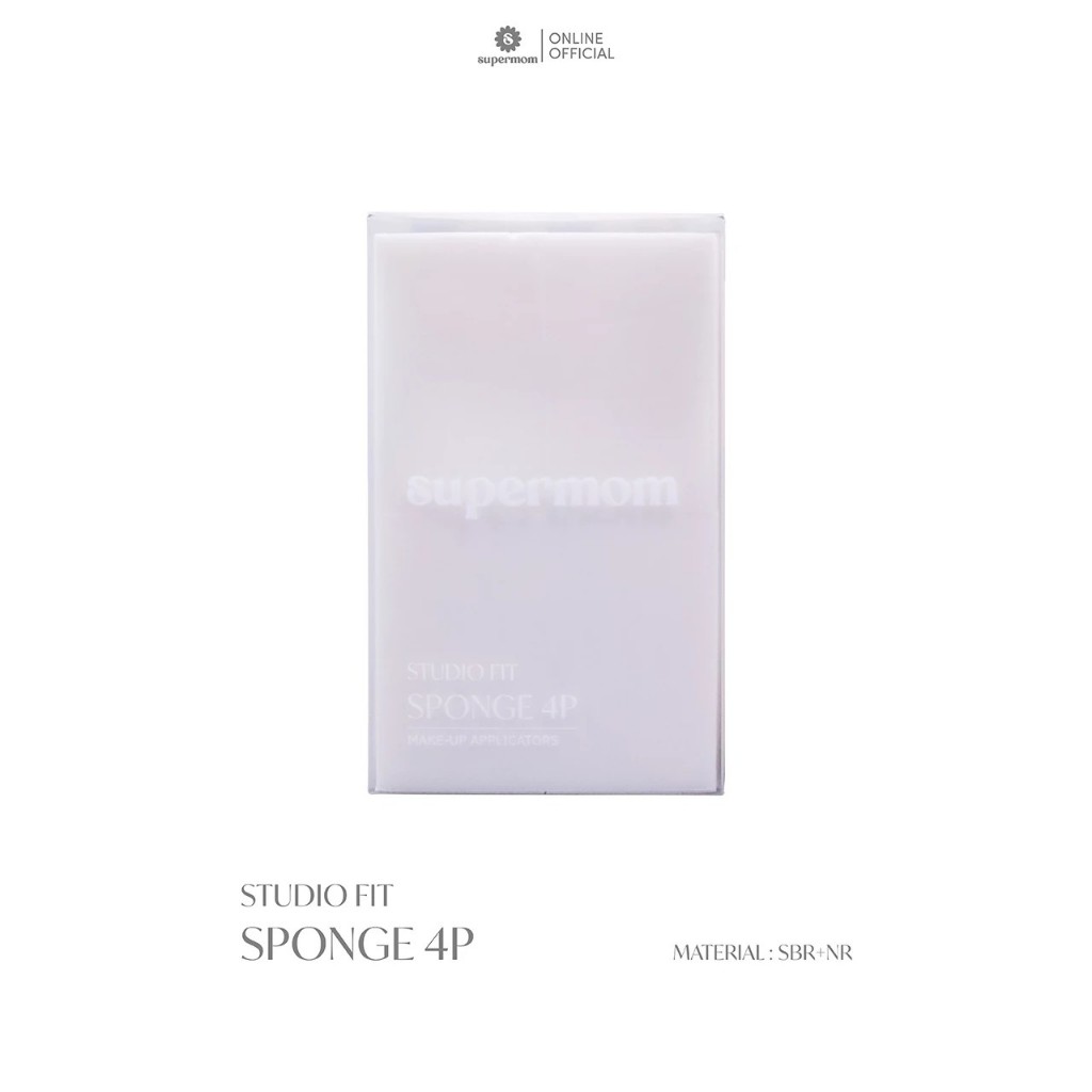 SUPERMOM lฟองน้ำตบแห้ง STUDIO FIT SPONGE 4P MADE IN KOREA