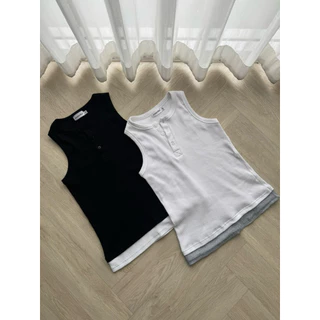 V tank top เสื้อกล้ามดีเทลคอแหวก ผ้าพรีเมี่ยมแบรนด์ Cozyvibe
