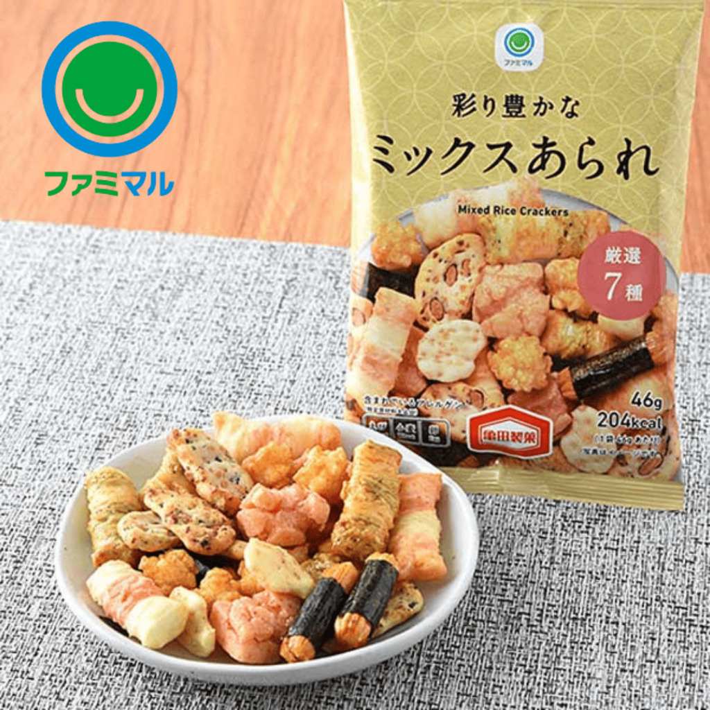 FamilyMart Colorful Mix Arare – 7 Varieties, Crunchy Japanese Rice Cracker Blend [Direct from Japan]