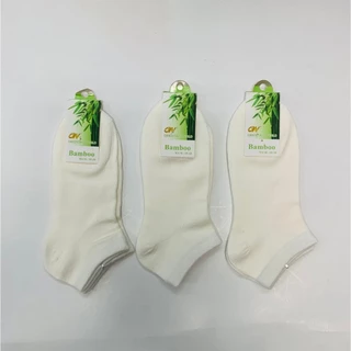 ถุงเท้าเยื้อไผ่ข้อสั้นสีพื้นผสม BO907 แพ็ค 12 คู่ 1 สี และ คละสี #FREESIZE