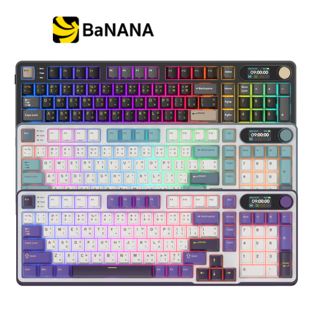 คีย์บอร์ดเกมมิ่ง Royal Kludge Gaming Keyboard RK S98 Chartreuse Switch by Banana IT