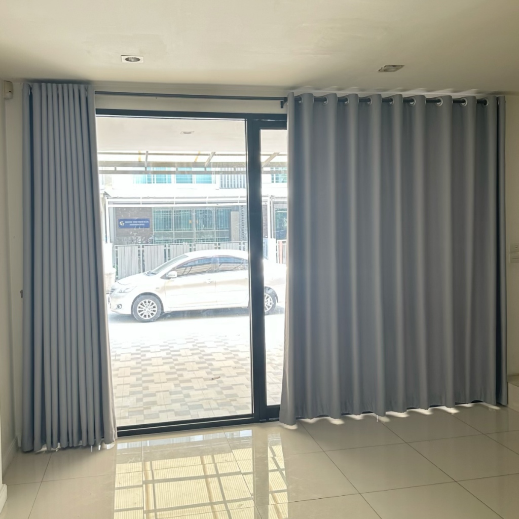 Misaผ้าม่านประตู ผ้าม่านกั้นห้องผ้าม่านกั้นแอร์ผ้าม่านผ้าม่านหน้าต่างหน้า-หลังสีเดียวกันผ้าม่านตาไก่