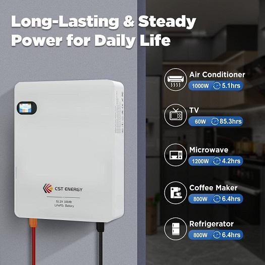 CST ENERGY 51.2V 100Ah Home Wall Mounted Lithium Iron Phosphate Battery สินค้ารับประกัน 7 ปี