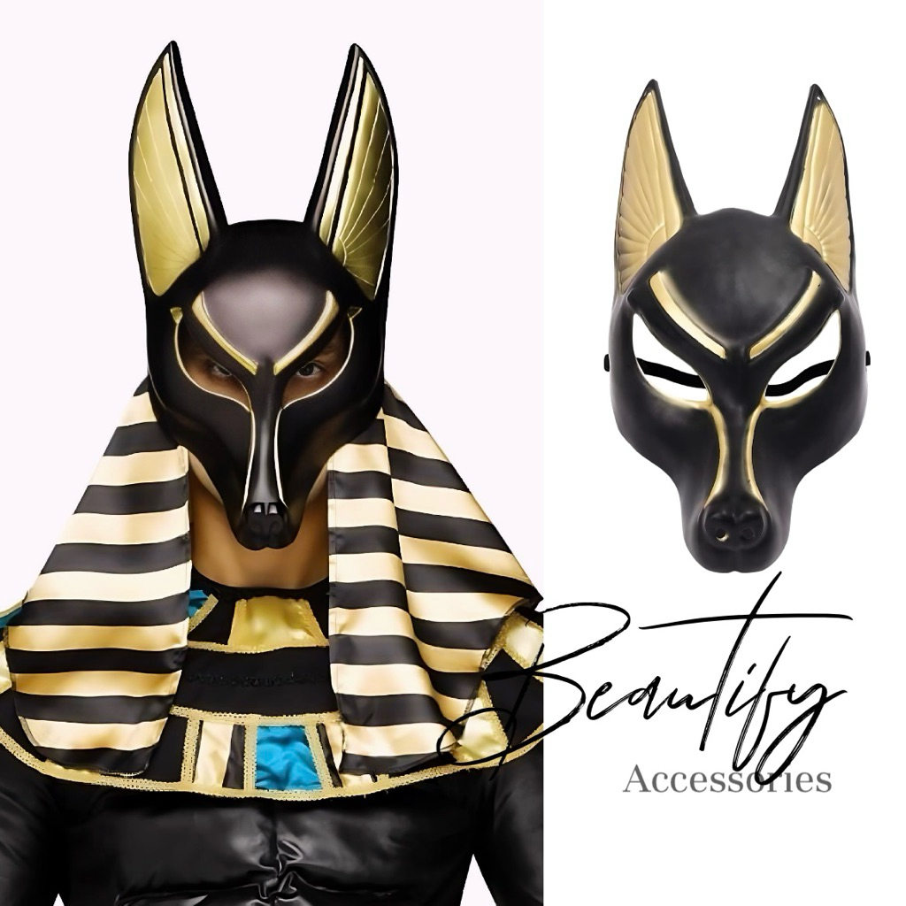 𝓑𝓮𝓪𝓾𝓽𝓲𝓯𝔂 หน้ากากอะนูบีสสุนัขเทพเจ้าสำหรับประดับตกแต่งธีมอียิปต์