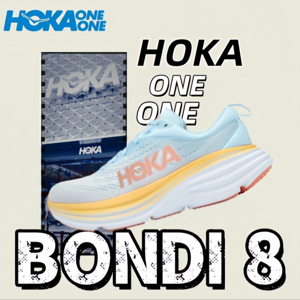 💯ของแท้ 100 % 💯 HOKA ONE ONE Bondi 8  1127952-SSCA Running shoes Sports shoes Casual shoes
