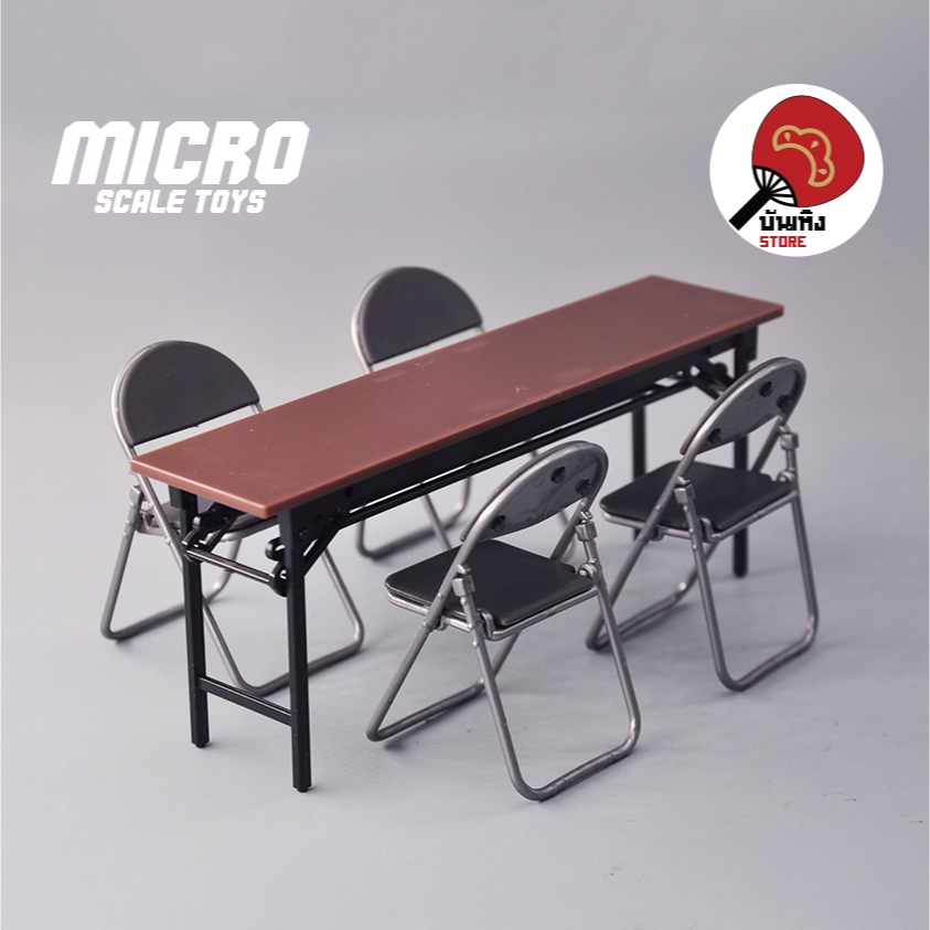 (พร้อมส่ง) Miniature / Prop ของจิ๋ว ของประกอบฉาก - Table Set เซ็ตโต๊ะพับเก้าอี้พับ