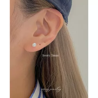 SissyJewelry // ต่างหูเงินแท้ ต่างหูมุกแม่น้ำแท้ Freshwater pearl stud (2.5mm/4mm/5mm/7mm)