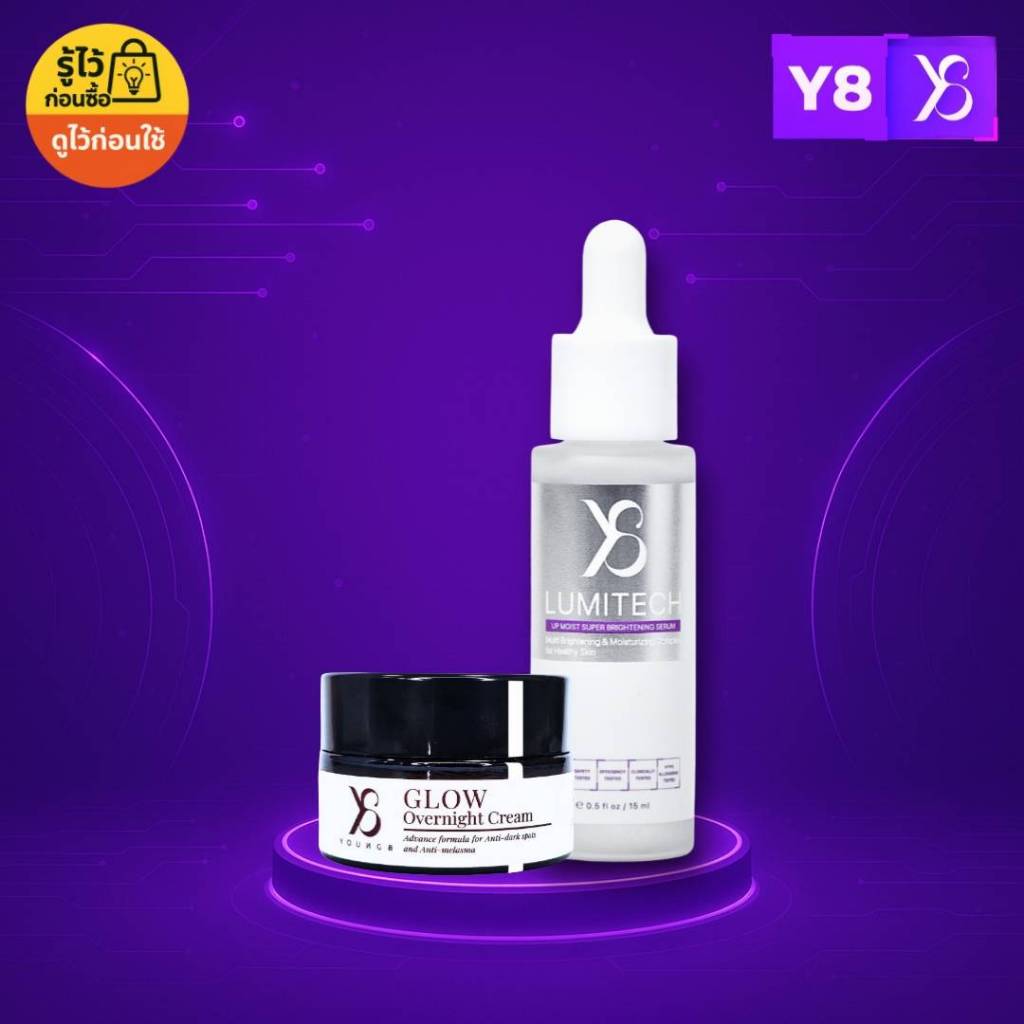 Y8 Glow Overnight Cream + LUMITECH Serum Set
