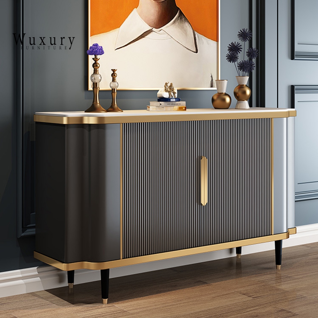 Wuxury Furniture ตู้เก็บของ classic luxury  TOPหิน ตู้ console อเนกประสงค์ ส่งฟรี