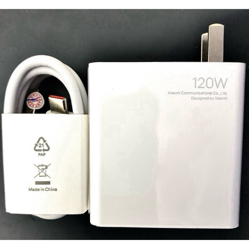 XIAOMI 120W TURBO CHARGE ** ADAPTER 120W + USB C 6A (120W) **  (NO PACKAGE)ขาแบน