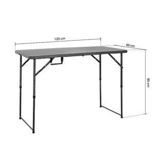 โต๊ะพับแบบพกพา HDPE ขาปรับได้ 3 ระดับ FONTE รุ่น NZK-120H-GY ขนาด 120 x 60 x 90 ซม. สีเทา