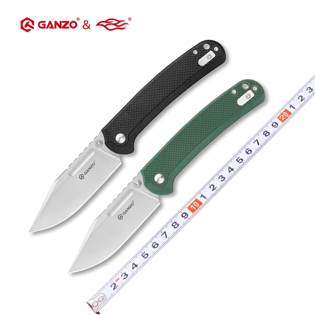 มีดพก มีดพับ folding pocket knife มีดแคมป์ Ganzo G768 ของแท้ 100% ใบ 3.5" เหล็ก D2, Axis lock, Ball 