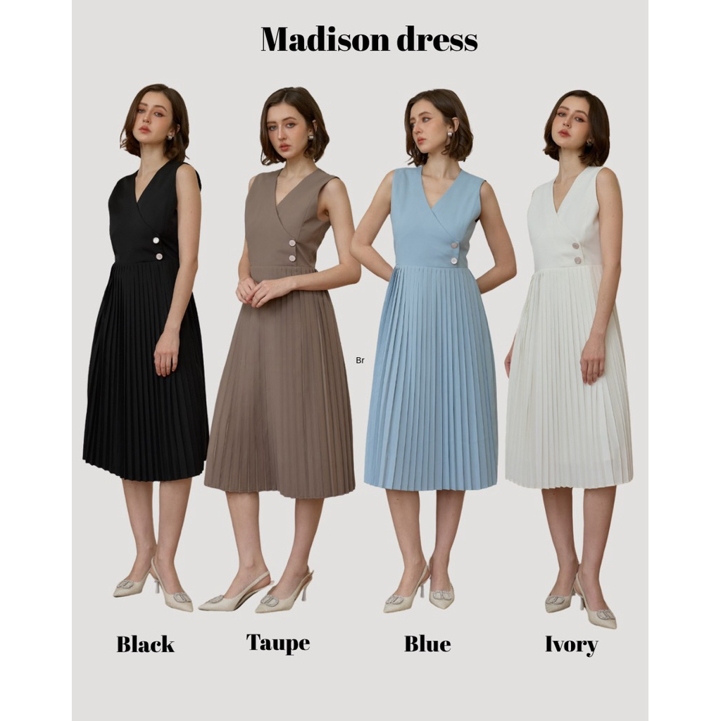 KADE เดรส รุ่น Madison dress เดรสแขนกุดกระโปรงพลีท (KAD125)