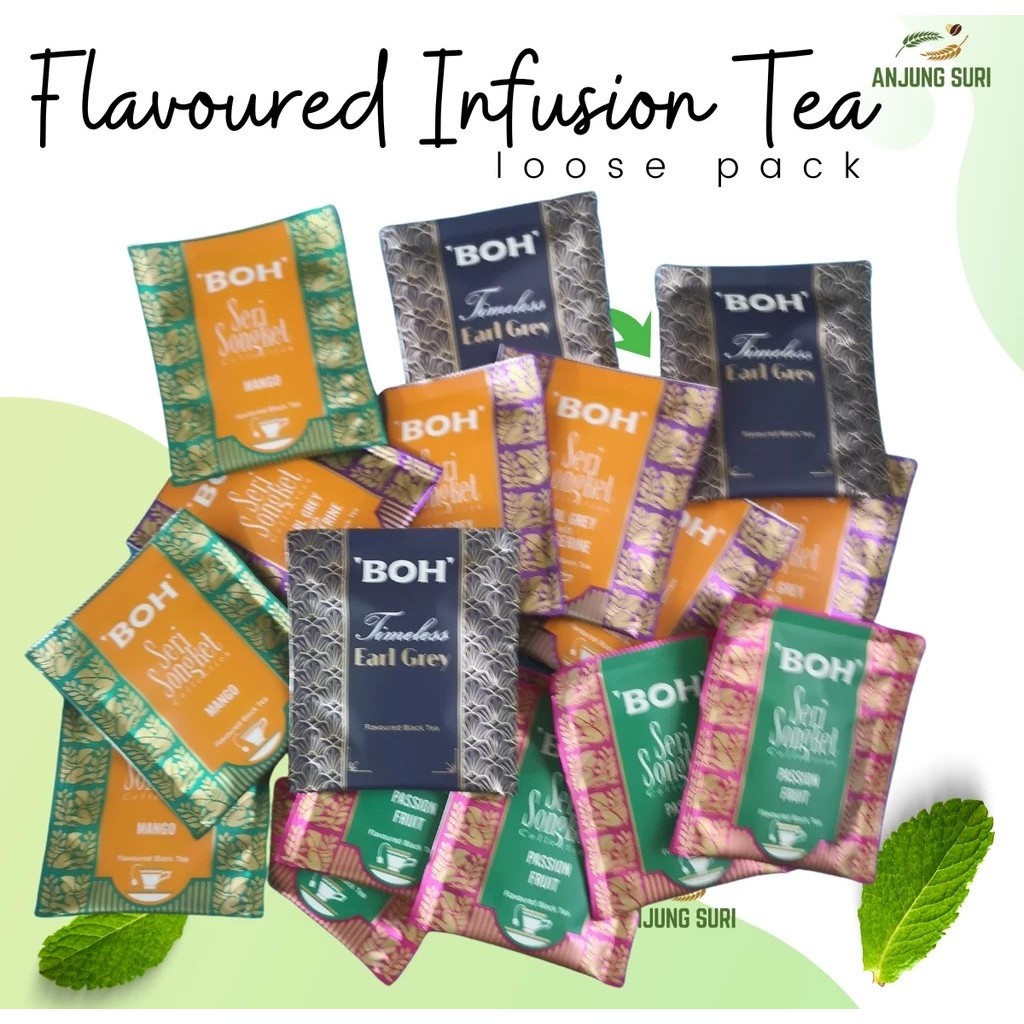 ชา Boh Flavoured Black Tea Ser Songket ขายแยกซอง ขนาด 2 กรัมต่อซอง
