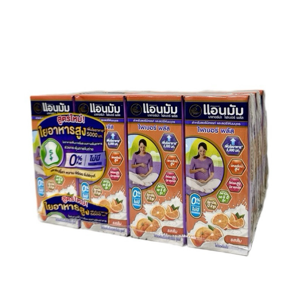 แอนมัม มาเทอร์น่า ไฟเบอร์ พลัส รสส้ม ไขมัน0% 180 มล. แพ็ค 12 กล่อง (สำหรับสตรีตั้งครรภ์และสตรีให้นมบุตร)