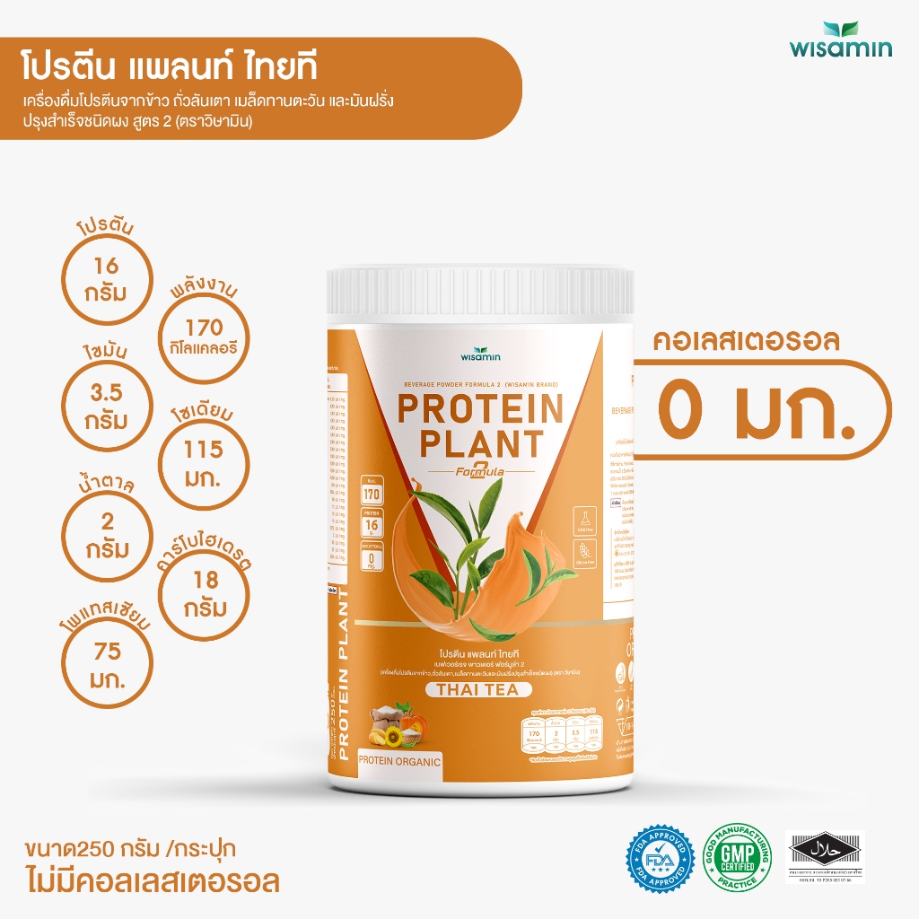 (ซื้อ 1 แถม 1) PROTEIN PLANT โปรตีนแพลนท์ สูตร 2 มี 8 รสชาติ (ตราวิษามิน) จำนวน 2 กระปุก 500 กรัม ออแกรนิค ปลอดกลูเตน - รูปที่ 7