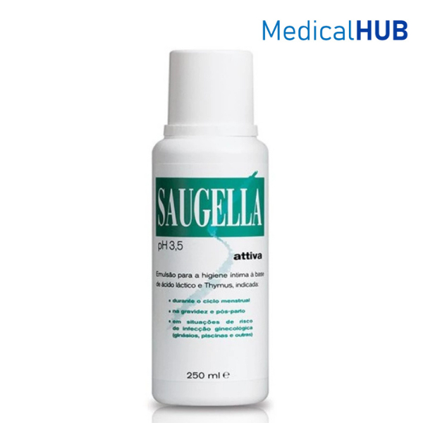 Saugella Attiva 250 ml ซอลเจลล่า แอ็ทติว่า pH3.5 สูตรปกป้อง ทำความสะอาด จุดซ่อนเร้น 250 ml 15074