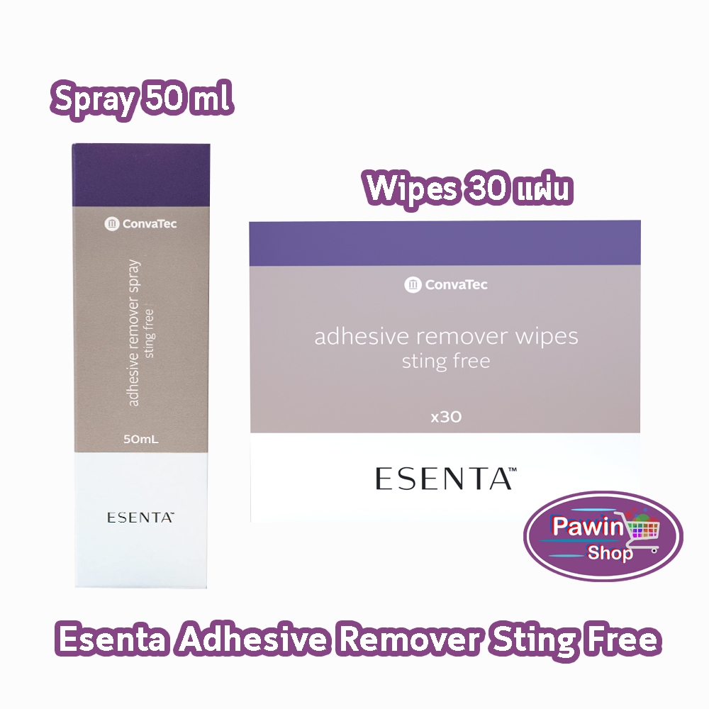 Convatec Esenta Spray/Wipes สเปรย์ลอกแป้นหน้าท้อง แผ่นเช็ดคราบกาวทวารเทียม ลดเจ็บผิว BB 710X Niltac เดิม