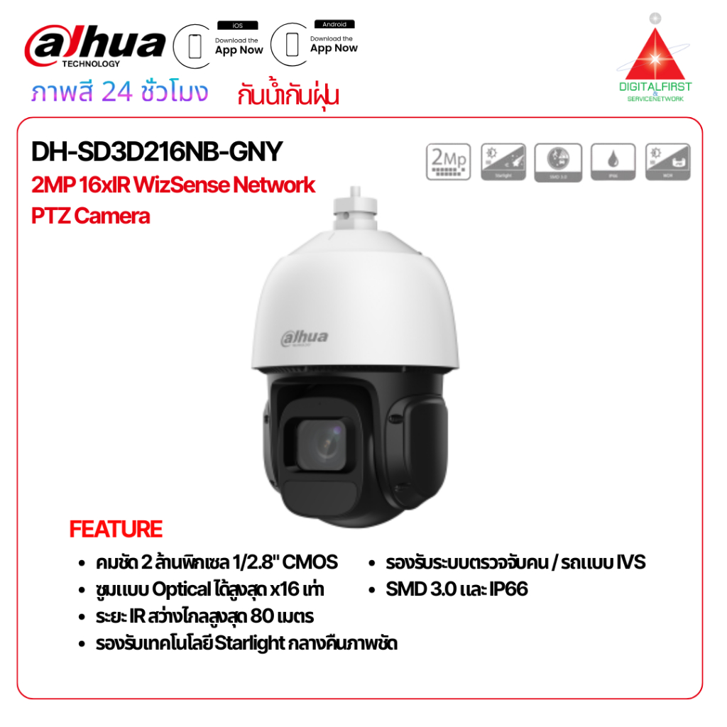 กล้องวงจรปิด Dahua รุ่น DH-SD3D216NB-GNY
