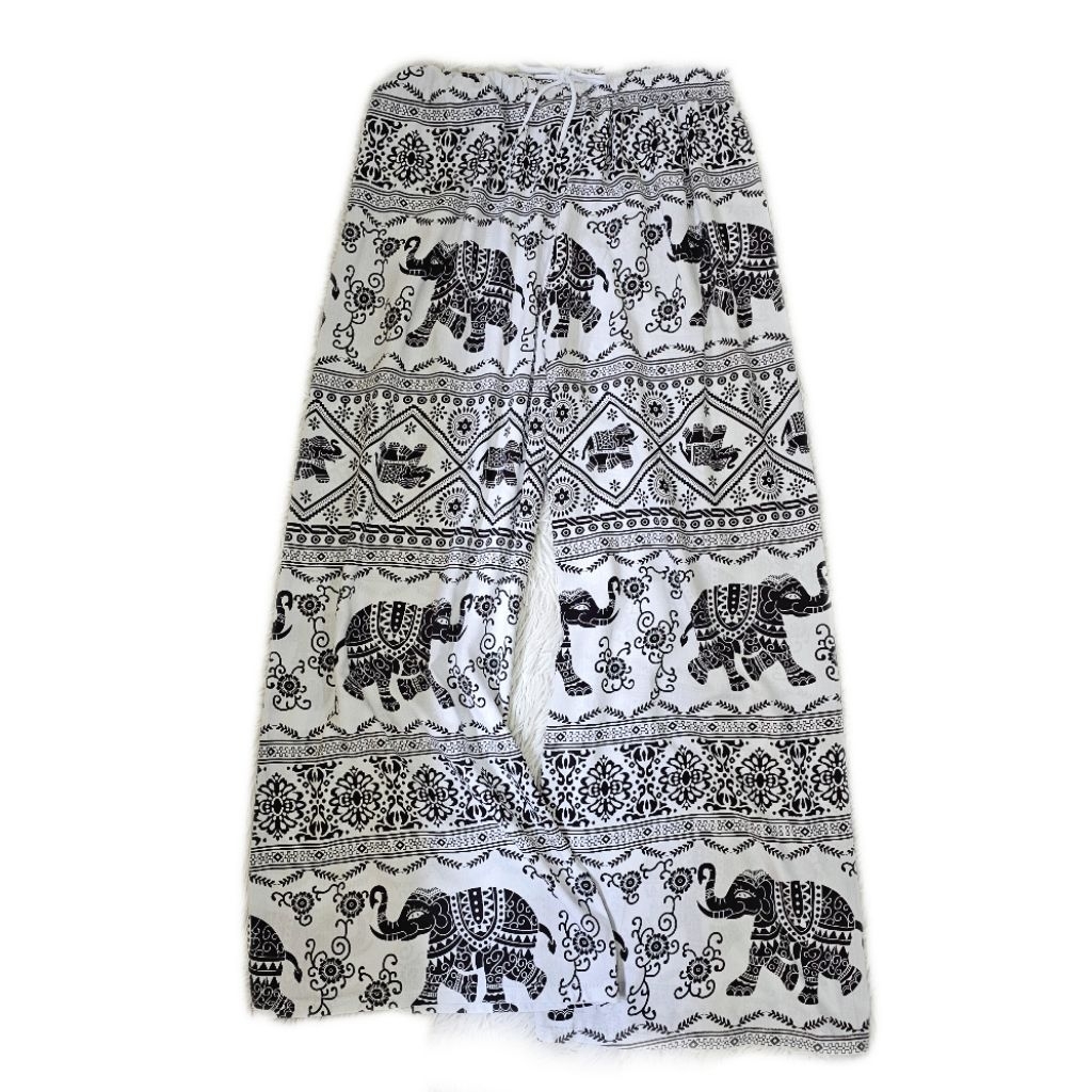 กางเกงลายช้าง ขาปล่อย งานไทยเกรดสูง ผ้าสปัน เอว25-40 นิ้ว - รูปที่ 7