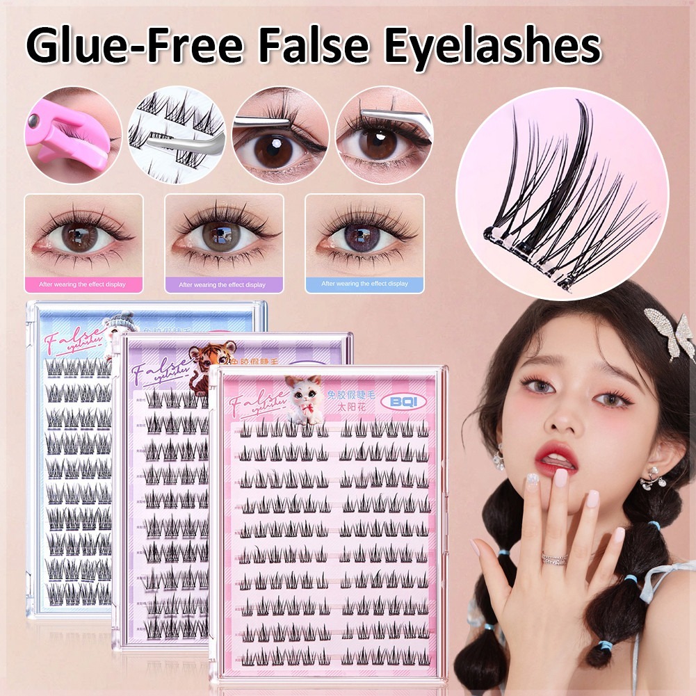 BQI ขนตาปลอมแบบมีกาวในตัว ผู้หญิง แต่งหน้า ขนตาปลอม ไม่ต้อง กาวติดขนตา 10 แถว 100/120 กระจุกต่อกล่อง ขนตา ขนตาสายฝอ - รูปที่ 2