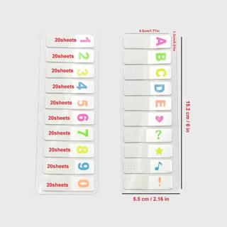 Sticky Note Sticker Index แบบพลาสติก ตัวเลข 0-9 มีลวดลาย มีกาวด้านหลัง
