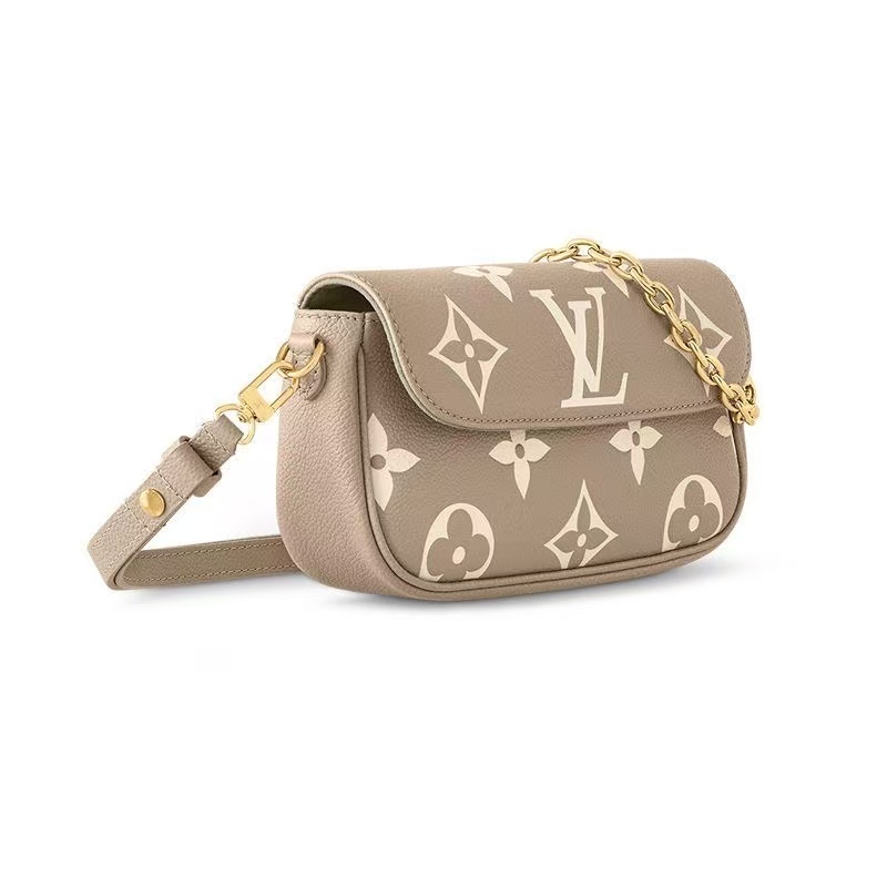 LV Louis Vuitton CHAIN IVY Lady taupe Leather shoulder Handbag M82211