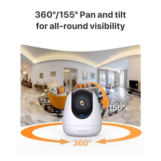 Tenda CP7 Pan/Tilt Wireless Security IP Camera WiFi ภาพคมชัดความละเอียด 5MP Night Vision Indoor CCTV