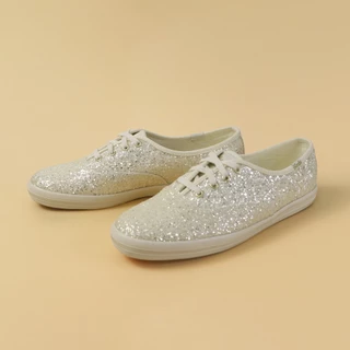 KEDS รองเท้าผ้าใบ แบบผูกเชือก รุ่น CHAMPION GLITTER CELEBRATION สีครีม ( WF66848 )